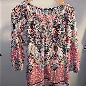 Multi Pink Floral/Geometric blouse